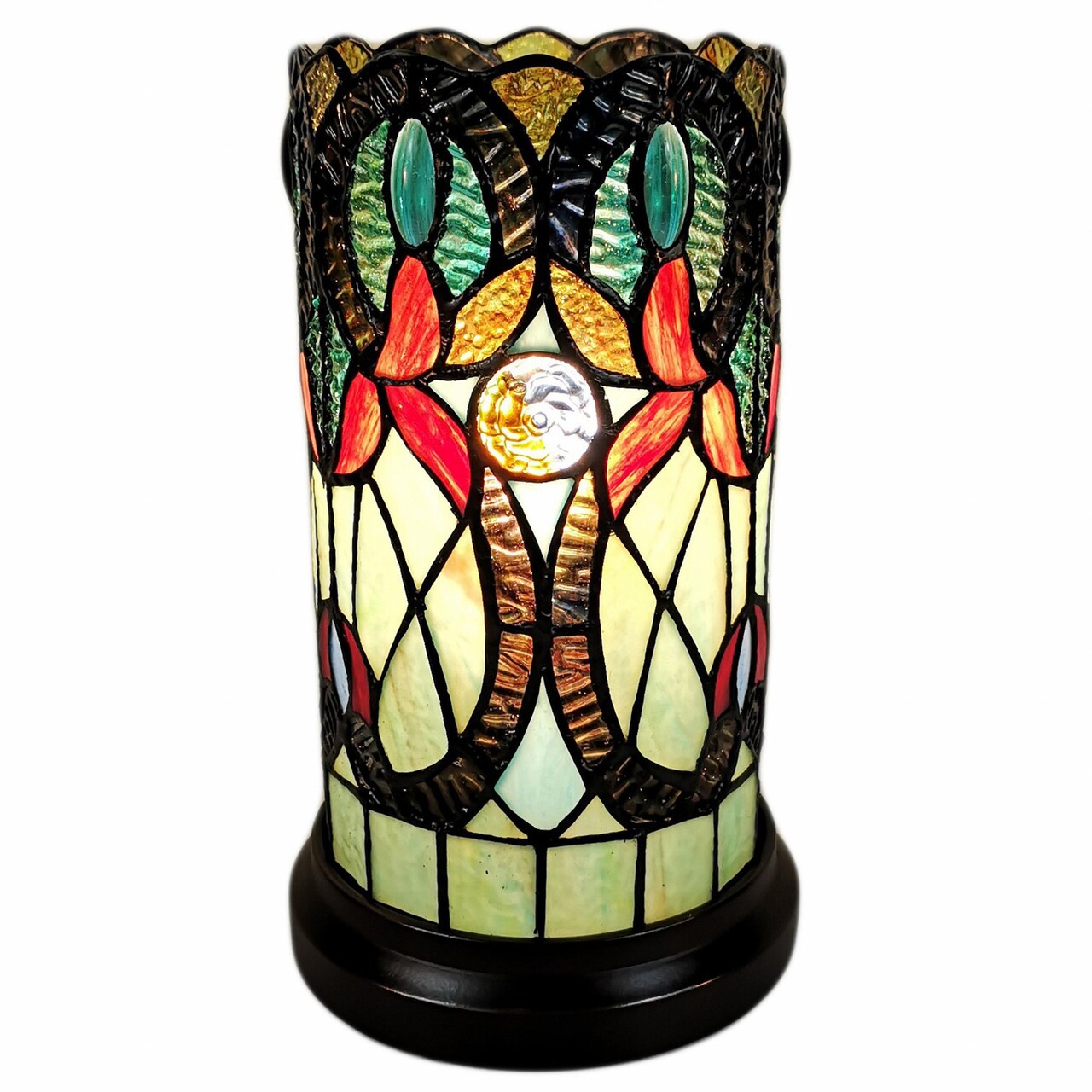 Edge Collections - 11" - Multicolor - Handcrafted Mosaic Glass Accent Lamp - 1 Piece